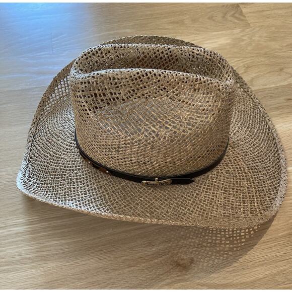 Vintage Rocha Hat Medium 21.5” Circumference Cowboy Woven Stiff Straw EUC! - Picture 2 of 14